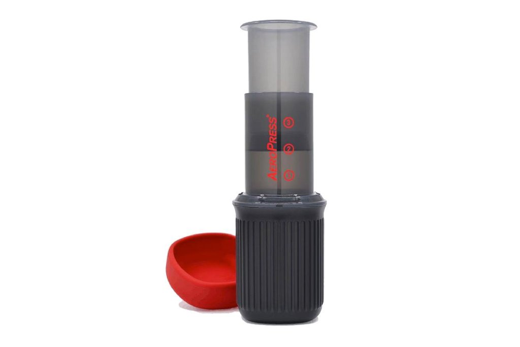 Aeropress Go on cup with lid off